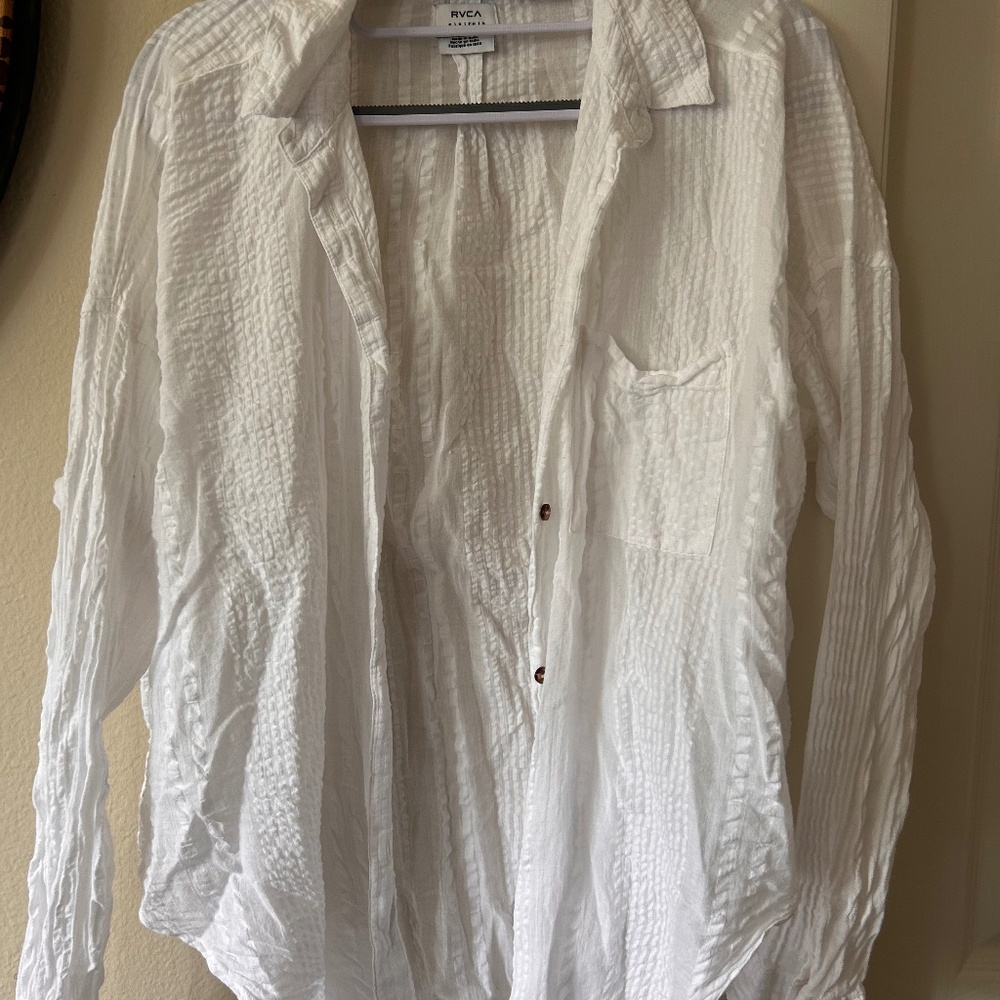 Lulus white textured button up